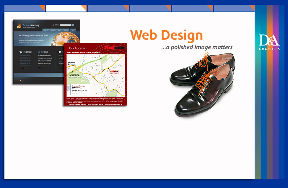 web design and web hosting services cobham surrey D&A Graphics